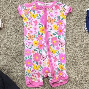 Little Sleepies Pink Floral and Butterfly One Piece